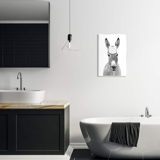 Stupell Industries Donkey Toilet Paper Funny Bathroom Wall Plaque Art